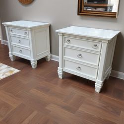 2 ASHLEY FURNITURE WHITE NIGHTSTANDS