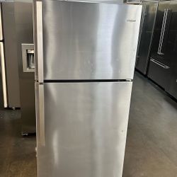 Whirlpool 18 Cu Ft Top Freezer Refrigerator Stainless Steel 