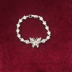 Gold Pleated  Butterfly  Bracelet 