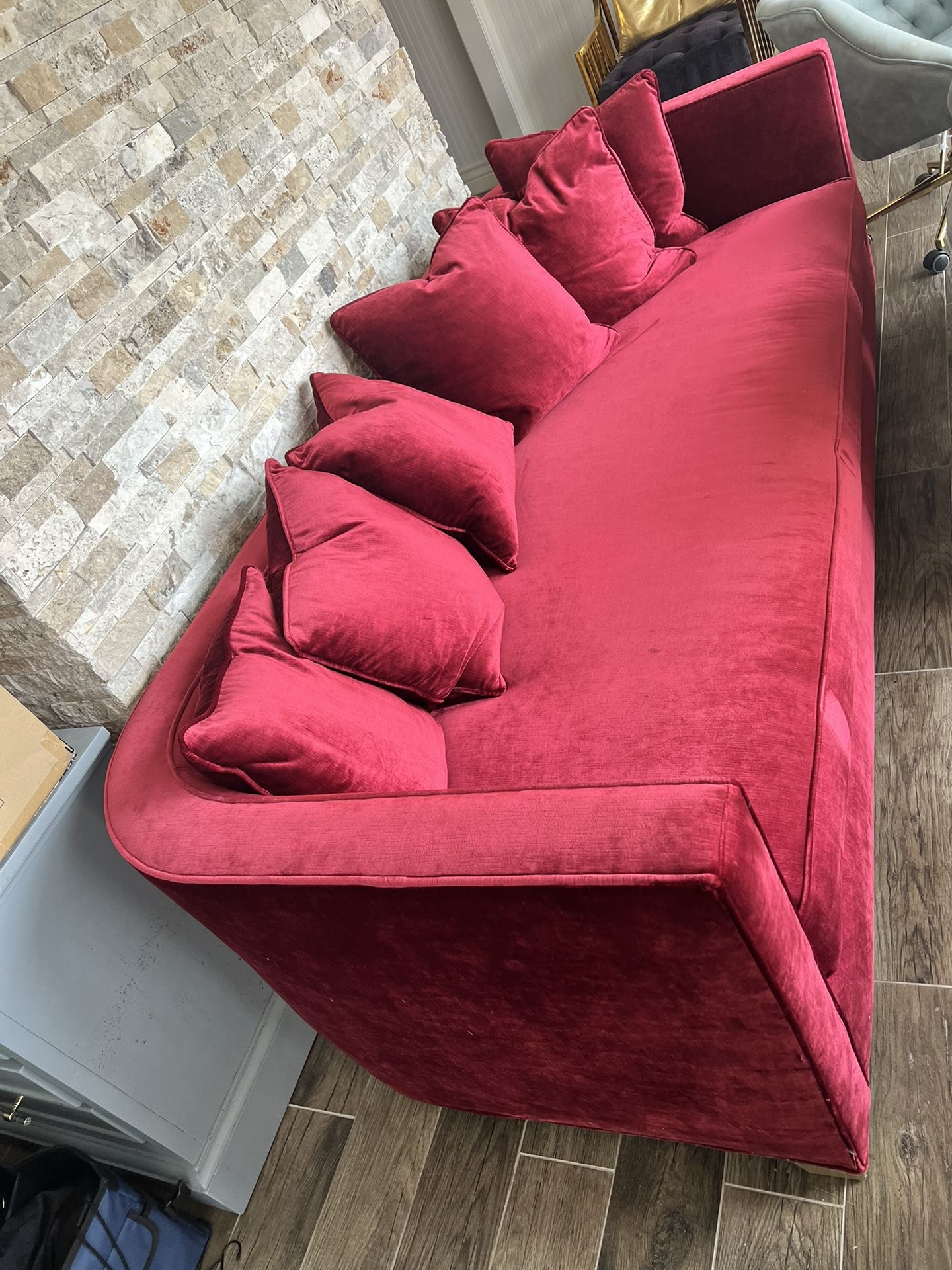 Red Velvet Couch