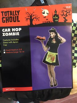 New Halloween costume car hop zombie small women's