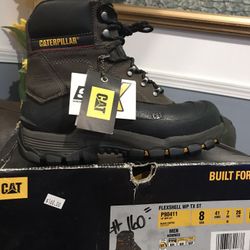 Work Boots 🥾// Caterpillar Mens Flexshell WP Steel Toe Work Boots Style P90411//size (8)(8.5)10.5)400g Insulation