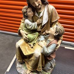 Christ With Children Statue