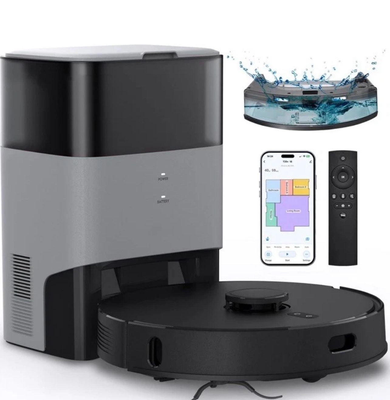 Robot Vacuum and Mop Combo, Self-Emptying FIXR-T20