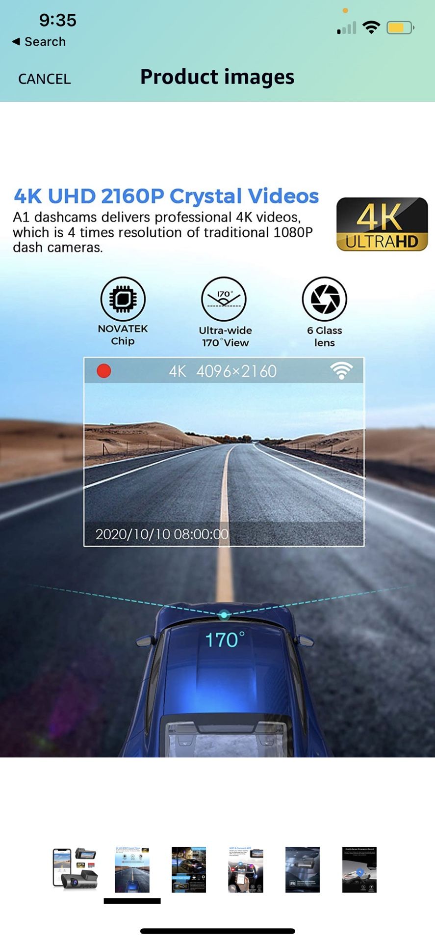 Dash Cam 2160p Resolution BRAND NEW