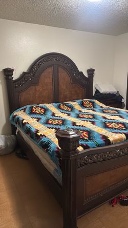 King Size Ornate Wood Bed Frame