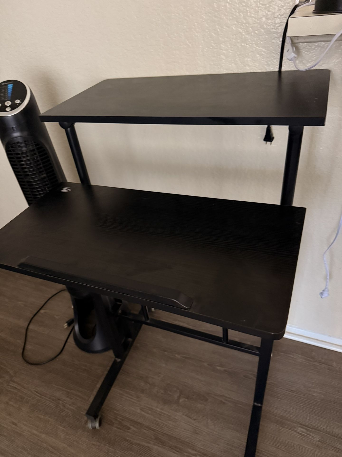 23.5 in. Rectangular Black Standing Desk with Adjustable Height Feature
