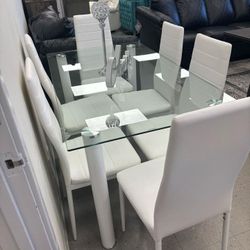 Brand New 7pc. White Dining Table Set 