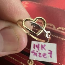 14K Solid Gold Ring For Wedding Size 7