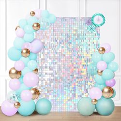 Shimmer Wall Panel Sequin Backdrop12 Packs-Iridescent Silver
