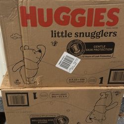 2 Boxes Of Huggies Little Snugglers Size 1