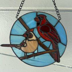 Cardinal Pair Sun Catcher