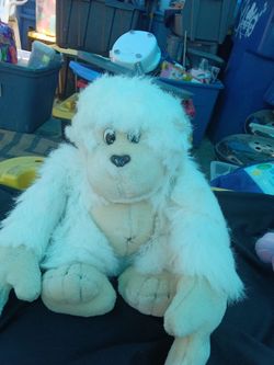 White small gorilla toy