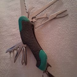 TWO TONE COLORED *10 FUNCTION* SWISS ARMY KNIFE 