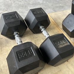 New pair of 55lb rubber dumbbells. New in box 📦 $110