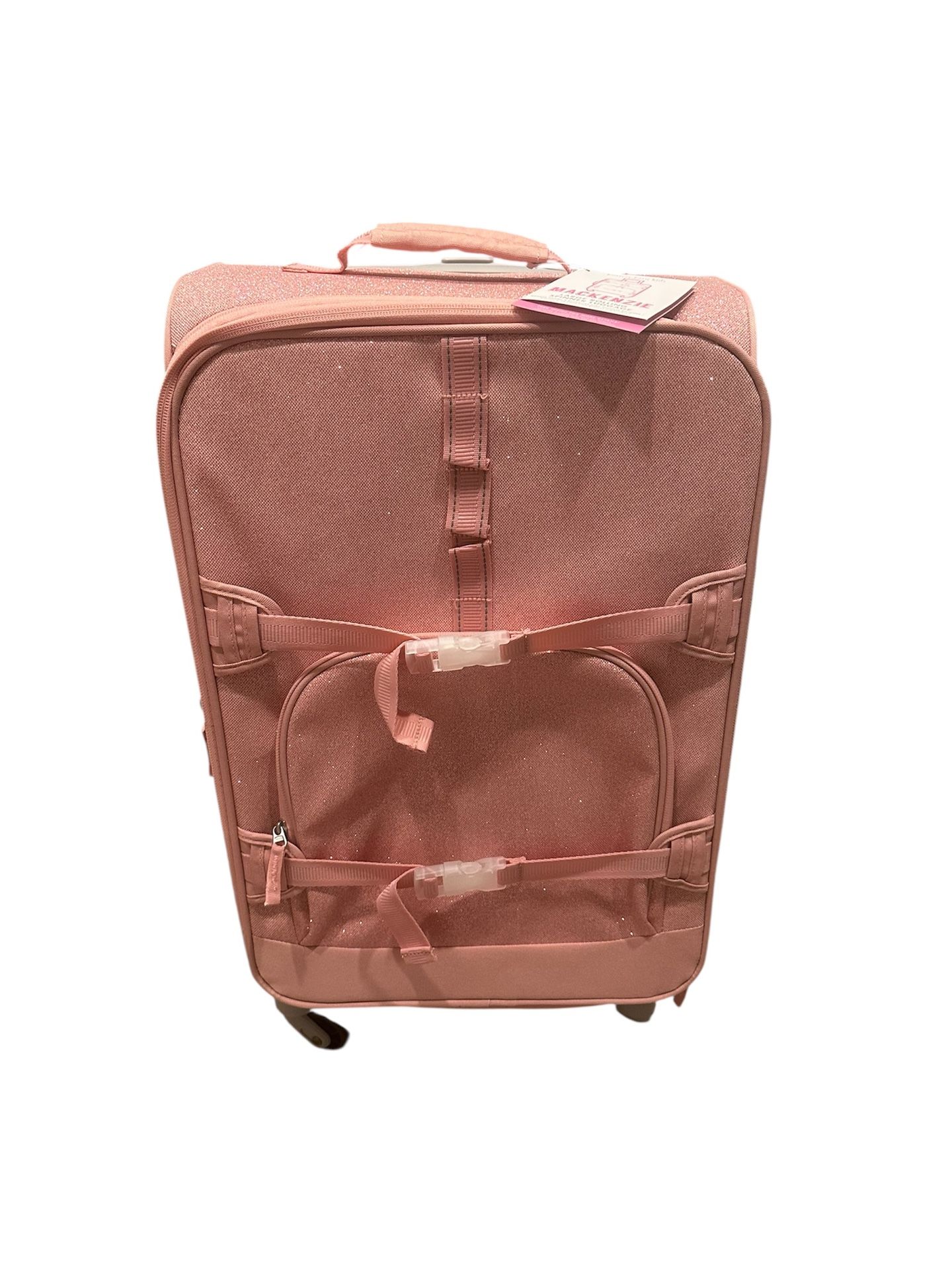 Pottery Barn Mackenzie Pink Glitter Spinner Luggage