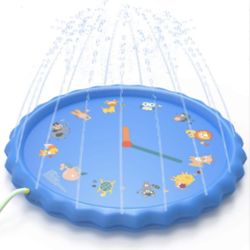 Linklife Kids Sprinkler Splash Pad for Kids Ages 4-8, 68" Toddler Outdoor Toys Inflatable Wading Pool Water Play Mat for Children Boys Girls Dog