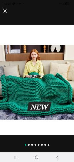 Weighted Handmade Blanket, 15lbs Chunky Knit Gravity Blanket 48 * 72, Cooling Twin Size