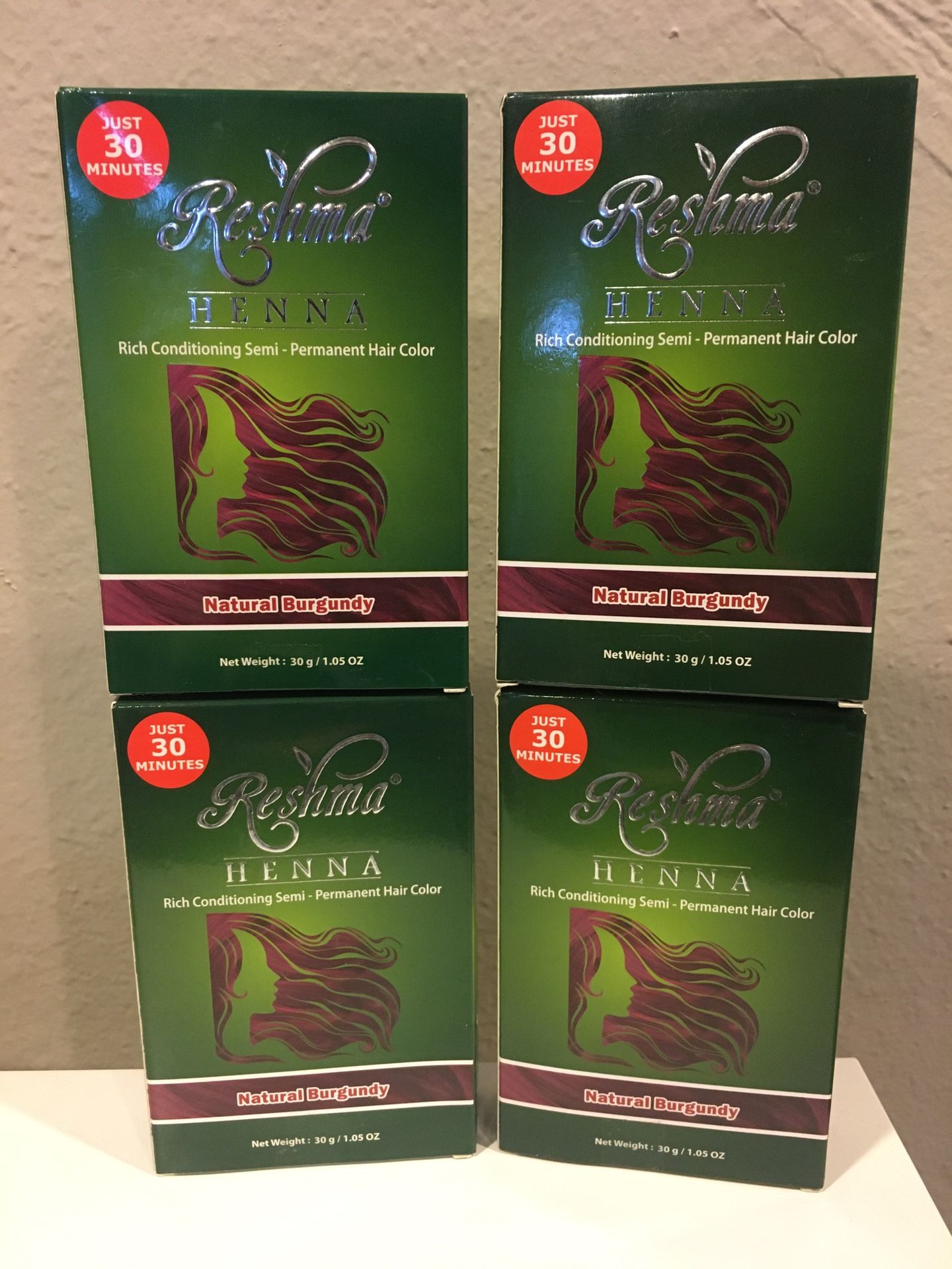 4 packs of Reshma Henna Hair Dye Natural Burgundy