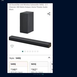 LG Sound Bar and Wireless Subwoofer

