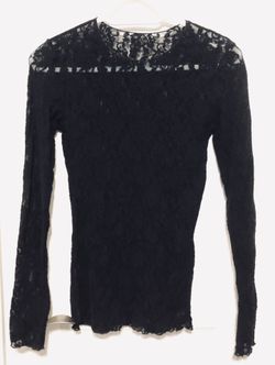 Black Stretchy Lace Long Sleeve