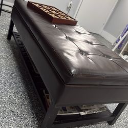 Leather Storage bench