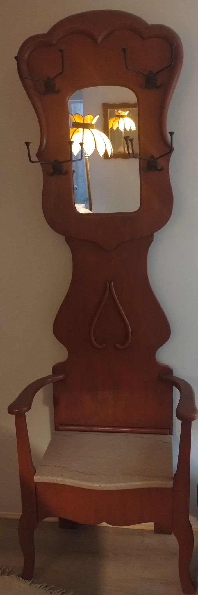 Antique Hall Shoe Bench/Coat Hanger