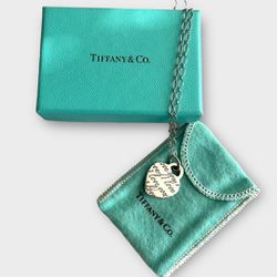 Tiffany & Co Notes I Love You, Heart Pendant Charm Necklace