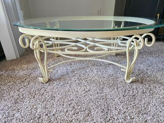 COFFEE TABLE - SHABBY CHIC BOHO HEART IRON.