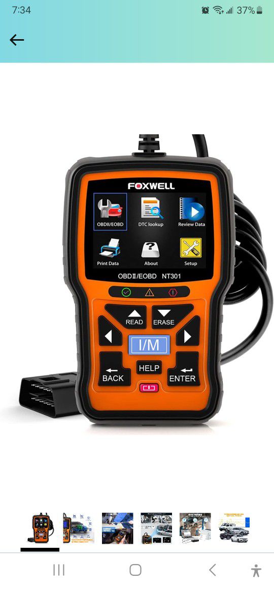 New FOXWELL NT301 OBD2 Scanner Live Data Professional Mechanic OBDII Diagnostic Code Reader Tool for Check Engine Light

