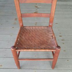 Antique Woven Ladderback Chair