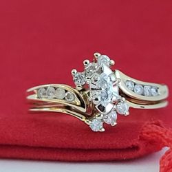 ❤️10k Size 5.25 Precious Solid Yellow Gold Genuine Diamonds Two Ring!/ Dos Anillos de Oro con Diamantes Genuinos! 👌🎁Post Tags: 10k 14k