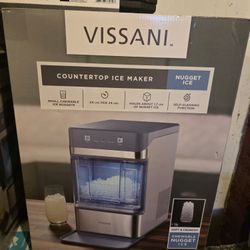 ​Vissani Countertop Portable Nugget Ice Maker in Stainless Steel with Automatic Cleaning Function (Model # AK45)