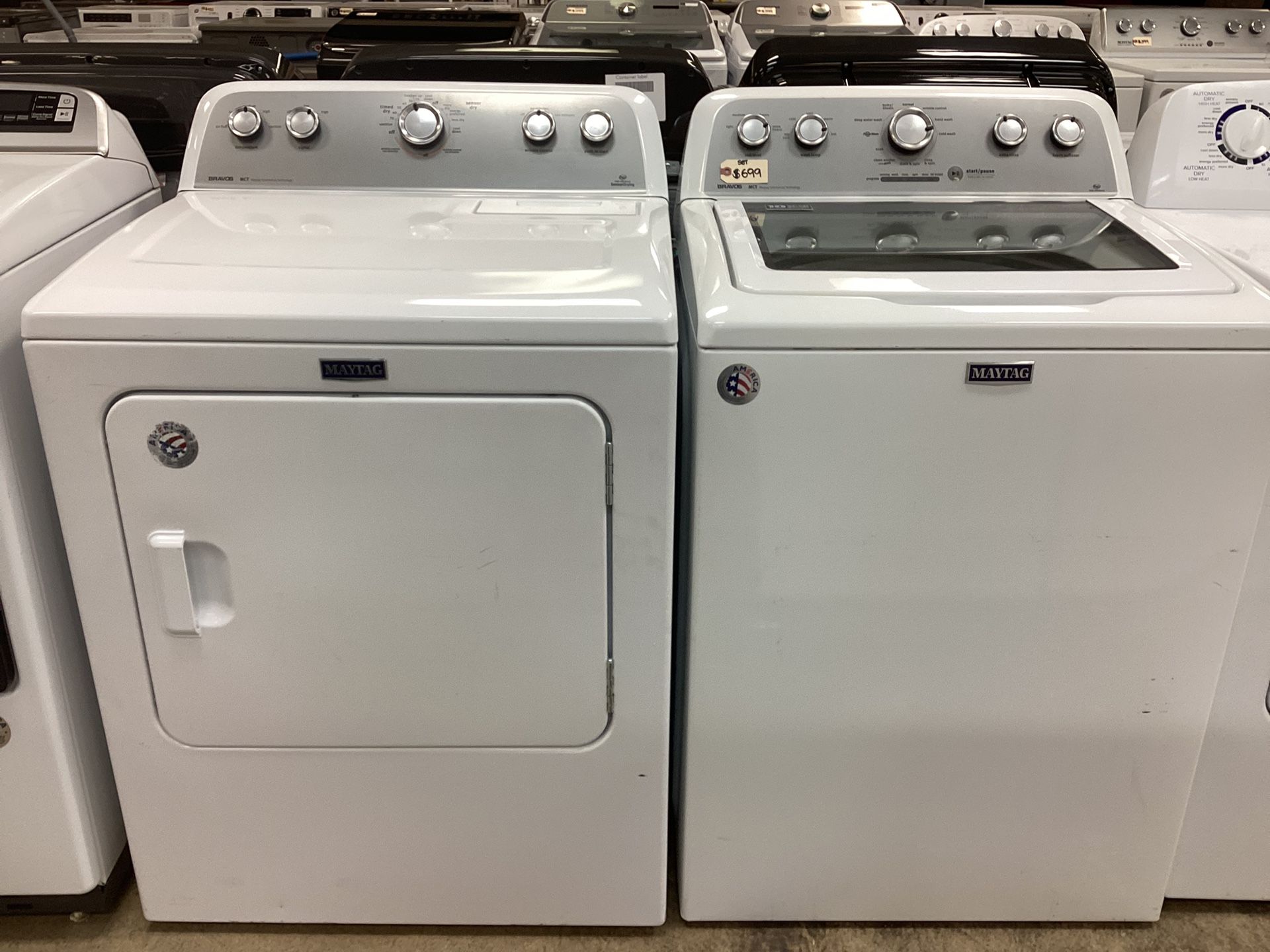 Maytag Bravos Top Load Washer And Electric Dryer Used Set