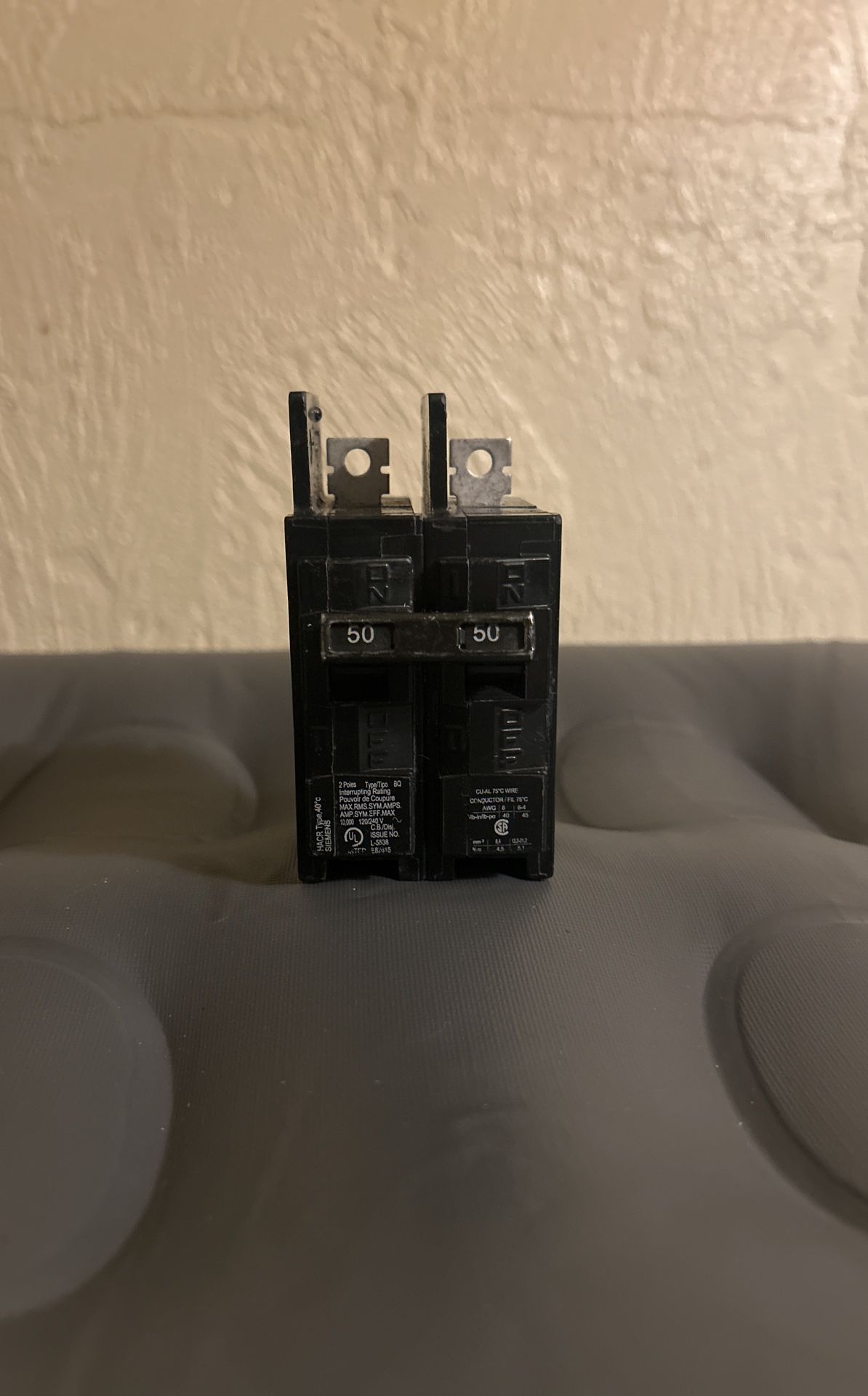 2 Pack Siemens 50 Amp Double-Pole Type QP Circuit Breaker.