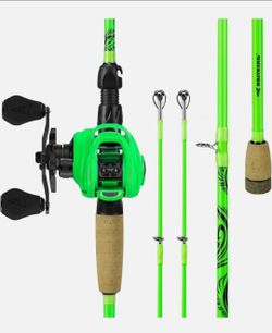 KastKing Zephyr Dual-tip Fishing Rod & Reel Combo / Left Hand / Neon Green / NEW