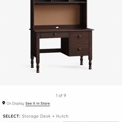 Pottery Barn Desk With Hutch