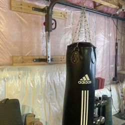 Punching Bag With X Mark Wall Mount