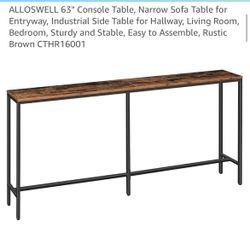 ALLOSWELL 63" Rustic Brown Console Table
