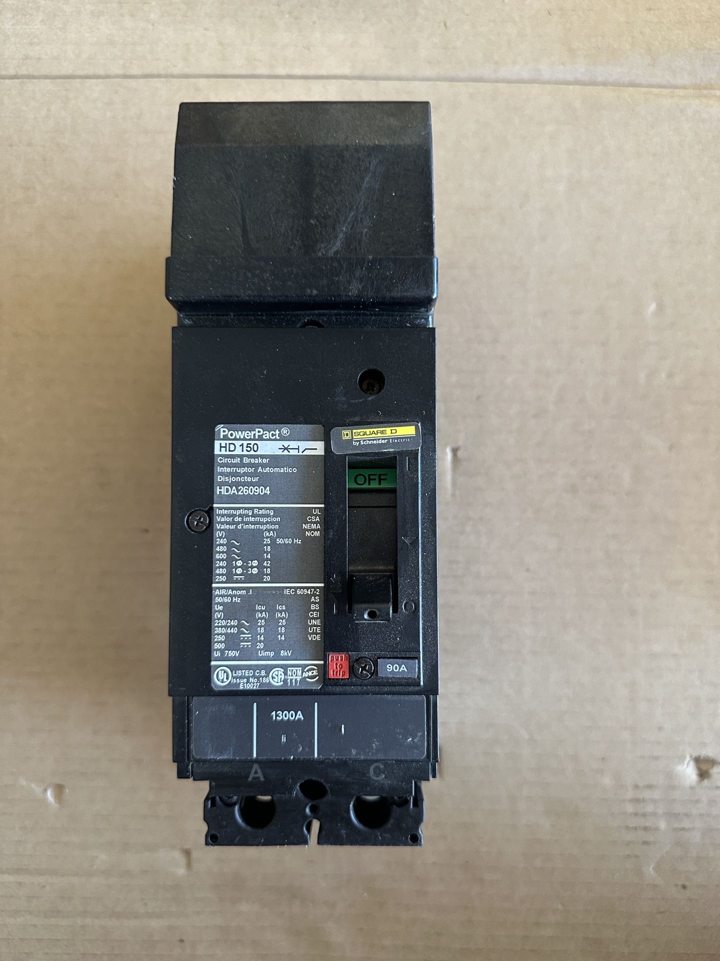 Square D Homeline HOM290CP – 90 Amp Two-Pole Circuit Breaker For Homeline Load Centers