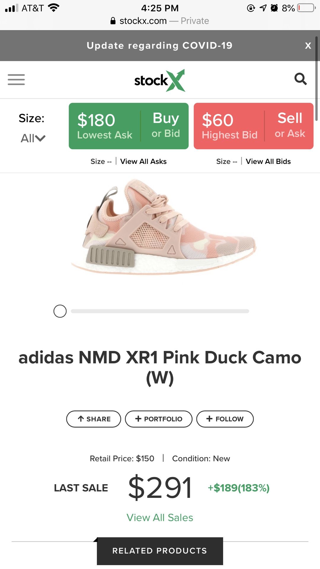 RARE Adidas NMD RX1 Pink Duck Camo
