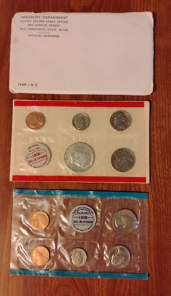 USA America 1969 Silver Kennedy US mint set coins