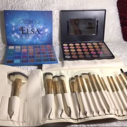 Beauty Creation Elsa Palette/S.HE COSMETICS PALETTE/ACEVIVI BRUSH SET/MAKEUP SPRAY/BRUSH CLEANER/FACE MISTER 