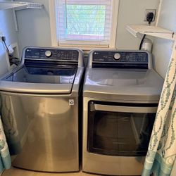 LG matching washer and dryer set dark stainless