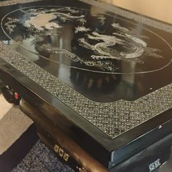 Korean black lacquer and mother of pearl coffee table
