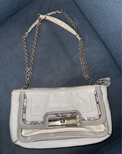 Small silver coach purse