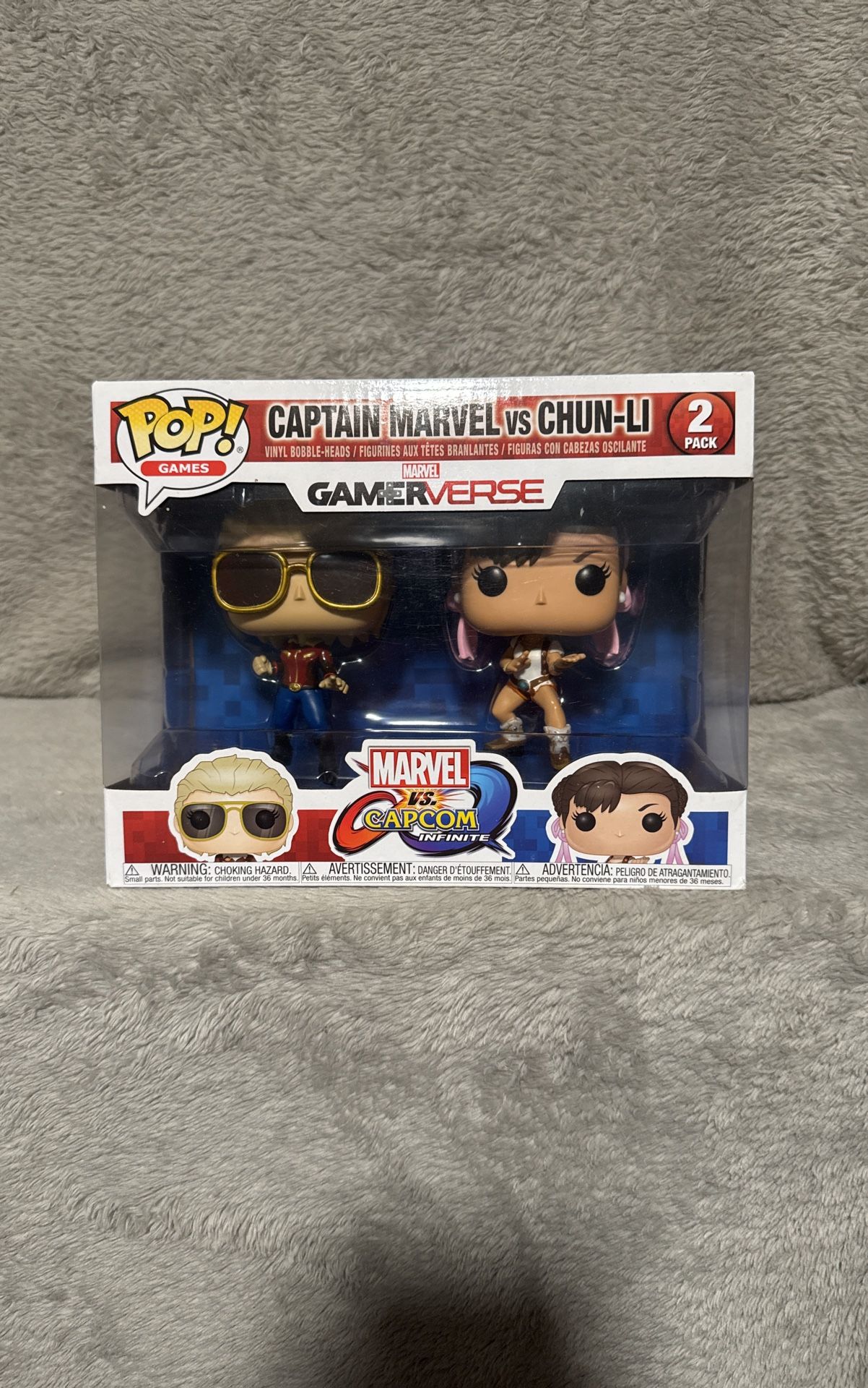 Captain Marvel vs Chun-Li Funko Pops