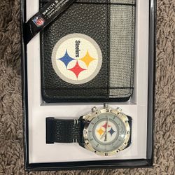 Game Time Steelers Watch And Wallet Set 