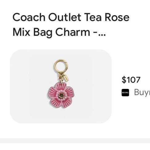 Tea rose bag charm new arrivals