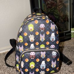 Dragonball Z Funko Pop Super Mini Backpack Black Multi Character 11" x 9" x 4"